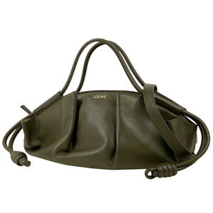 LOEWE Paseo Bag Logo Shoulder Bag khaki Green Handbag Beige